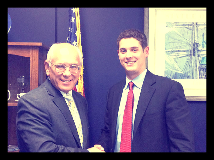 Anthony Swingruber photographed during a meeting with a member of Congress.