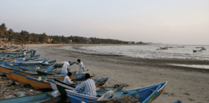 Villagers set out to fish in the coastal areas. 